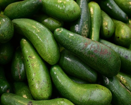Fresh green vegetables and avocados from a local Mexican market